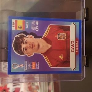 2022 FIFA WORLD CUP QATAR STICKER GAVI BLUE PARALLEL W.C. ROOKIW STICKER